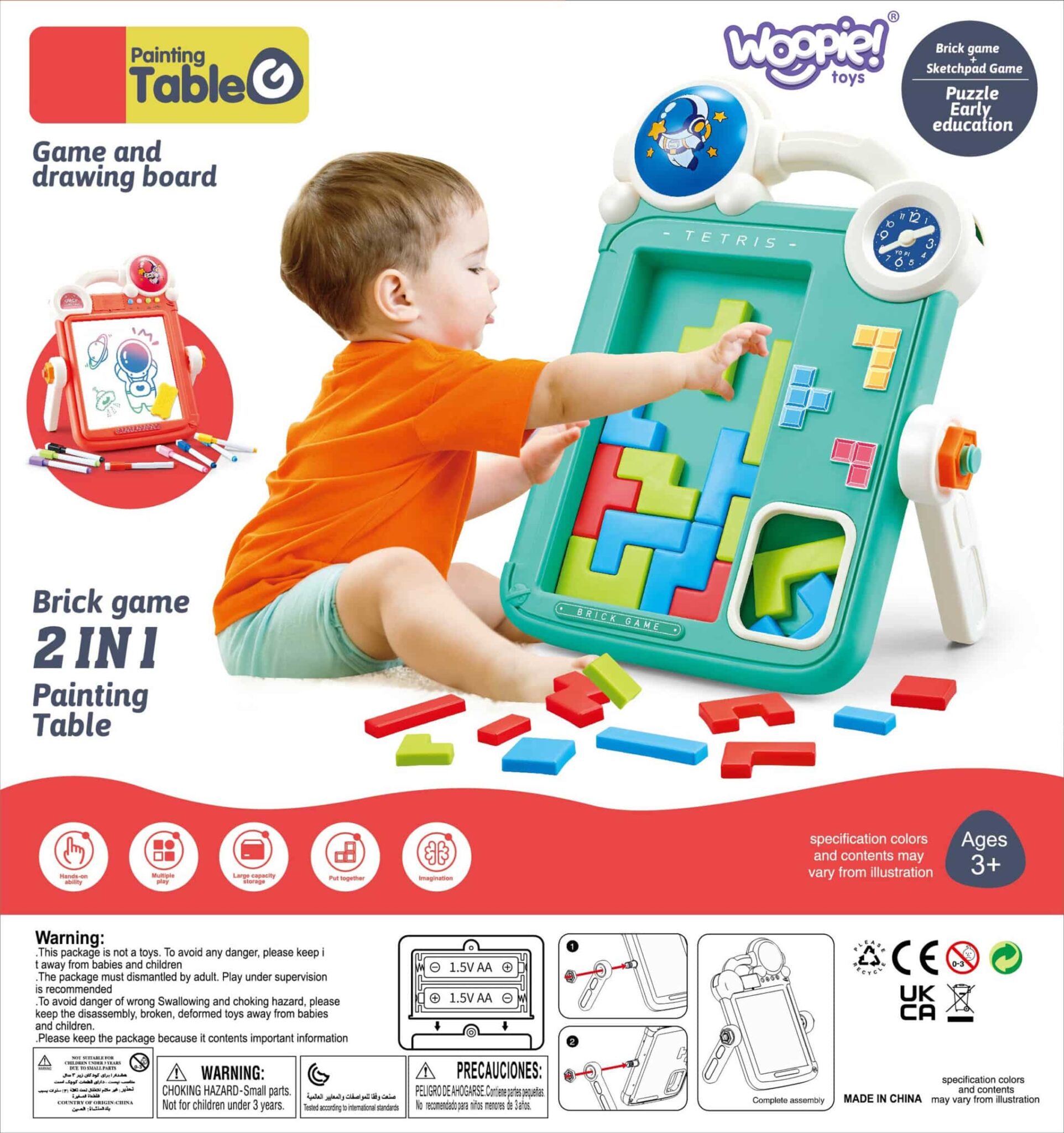 WOOPIE Dwustronna Tablica do Rysowania Gra Tetris 2w1 - 006