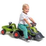 FALK Traktorek Jeździk Baby Claas z Koparką Łyżką i Przyczepą - 002