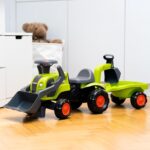 FALK Traktorek Jeździk Baby Claas z Koparką Łyżką i Przyczepą - 004