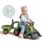 FALK Traktorek Jeździk Baby Claas z Koparką Łyżką i Przyczepą - 005