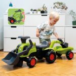 FALK Traktorek Jeździk Baby Claas z Koparką Łyżką i Przyczepą - 006