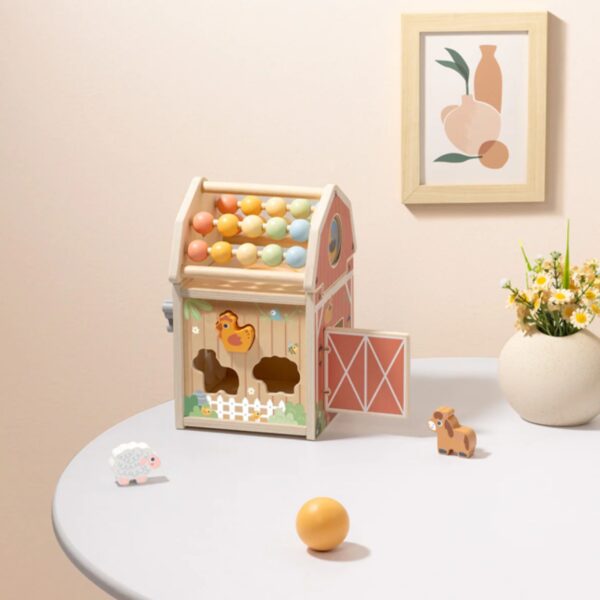 TOOKY TOY Drewniana Stodoła Aktywności Sorter Liczydło Montessori - 002
