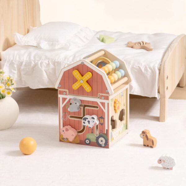 TOOKY TOY Drewniana Stodoła Aktywności Sorter Liczydło Montessori - 005