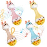 WOOPIE BABY Grzechotka Żyrafka Sensoryczna Gryzak z Muzyką Montessori 1 szt. - 002