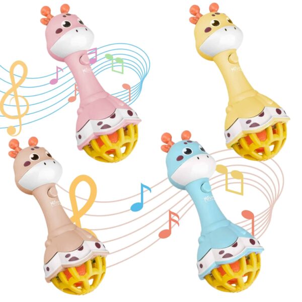 WOOPIE BABY Grzechotka Żyrafka Sensoryczna Gryzak z Muzyką Montessori 1 szt. - 002