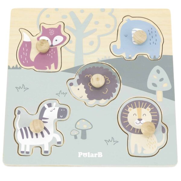 VIGA PolarB Drewniane Puzzle Zwierzęta z Pinezkami - 009