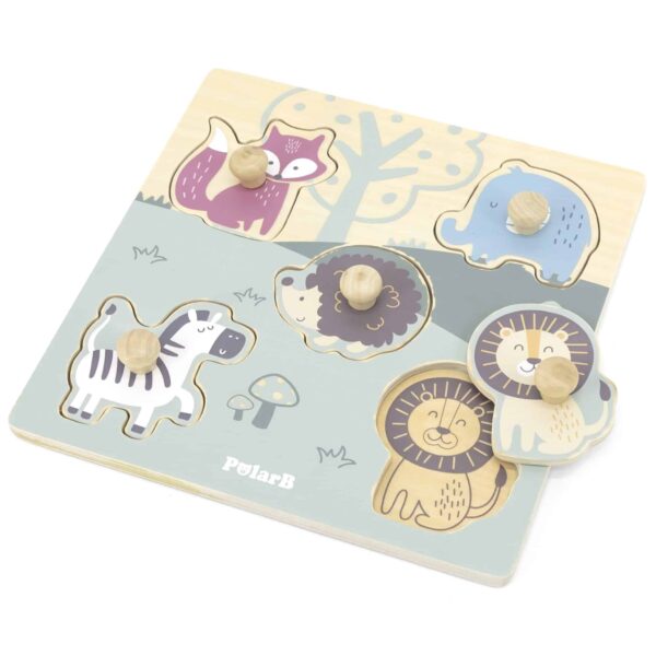 VIGA PolarB Drewniane Puzzle Zwierzęta z Pinezkami - 010