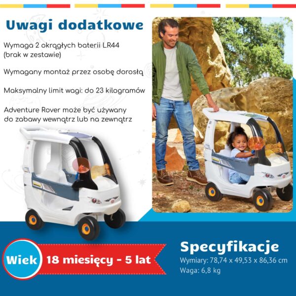 LITTLE TIKES Jeździk Cozy Coupe – Łazik Kosmiczny - 004