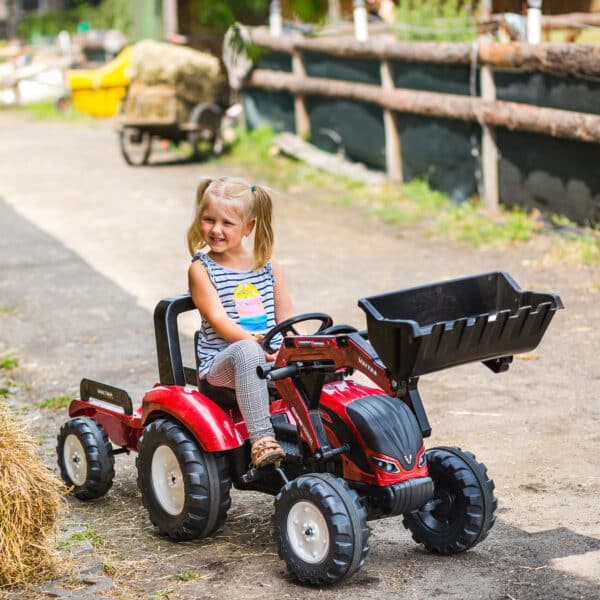 FALK Traktor na Pedały Valtra S4 z Łyżką i Przyczepą 3-7 lat - 007