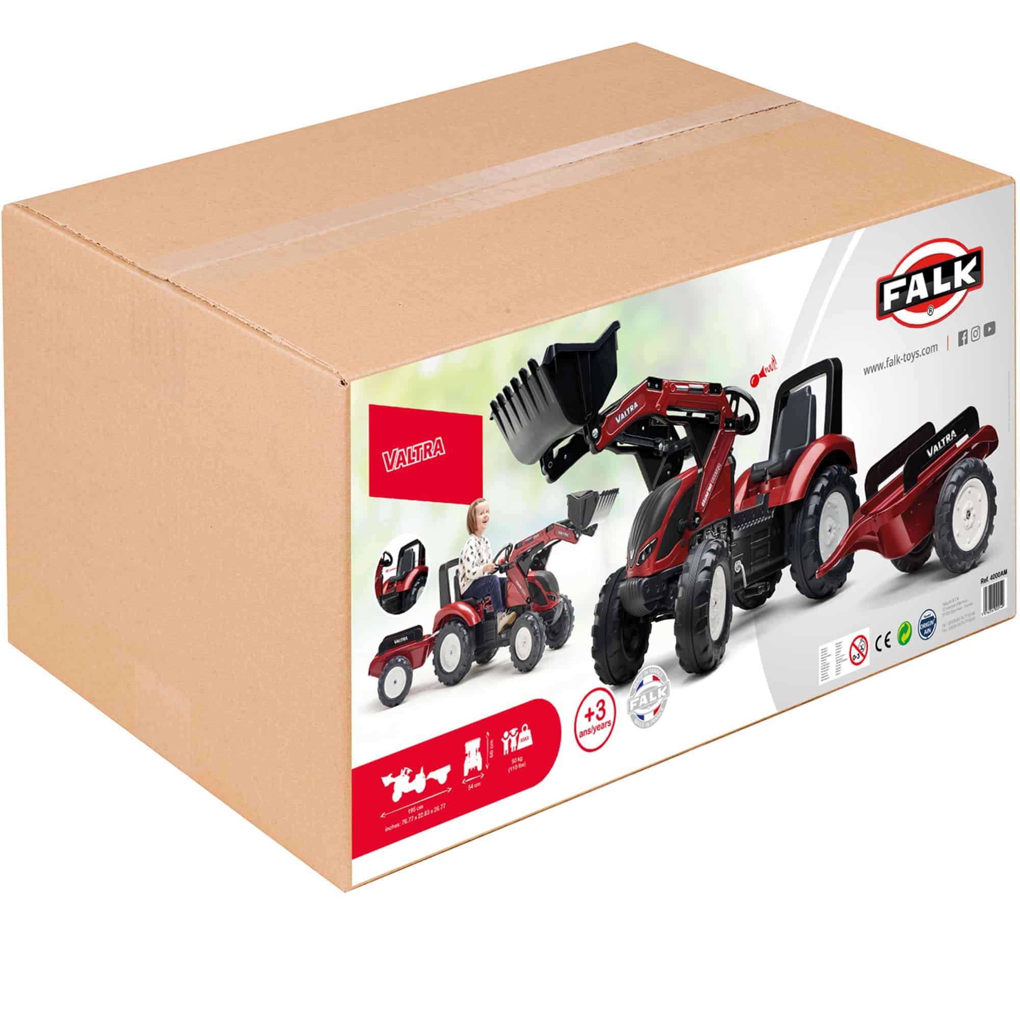FALK Traktor na Pedały Valtra S4 z Łyżką i Przyczepą 3-7 lat - 009