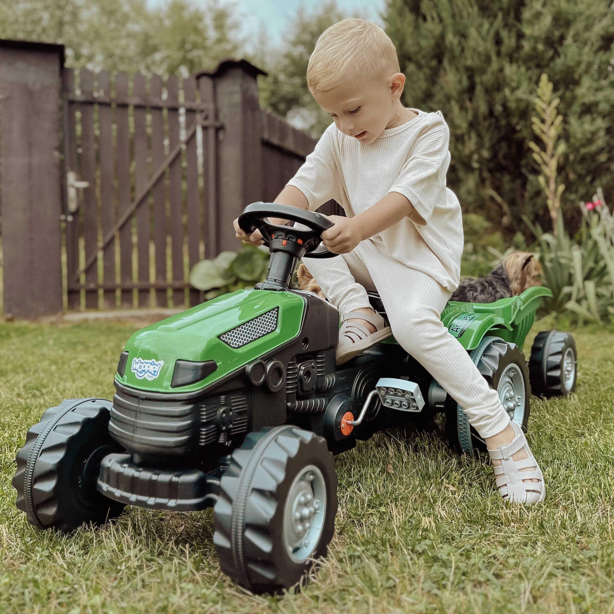 WOOPIE Traktor na Pedały Farmer GoTrac MAXI z Przyczepą Ciche Koła - 001