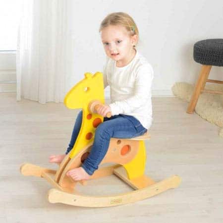 MASTERKIDZ Drewniana Żyrafa Na Biegunach Bujak - 003