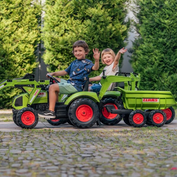 FALK Traktor na Pedały Claas Axos 330 z Koparką i Przyczepą 3-7 lat - 007