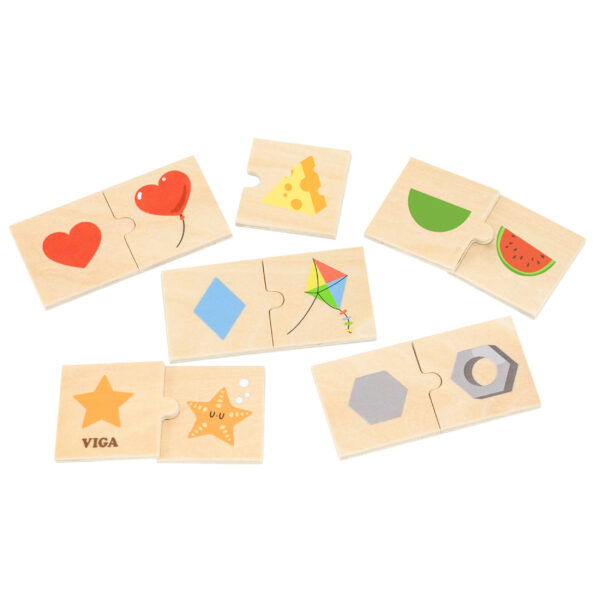 VIGA Zestaw Puzzle Łączenie Kształtów i Przedmiotów - 004