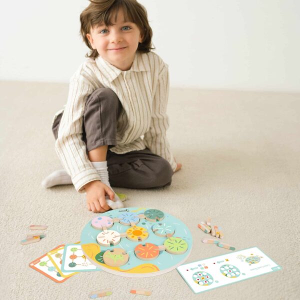 Drewniana Układanka Sensoryczna Liść Lotosu Classic World – Sorter Montessori 3+ - 003