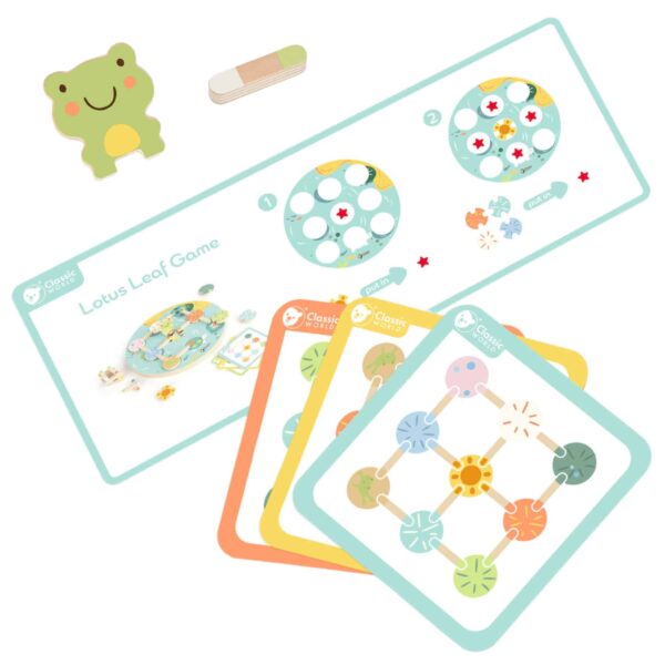 Drewniana Układanka Sensoryczna Liść Lotosu Classic World – Sorter Montessori 3+ - 007