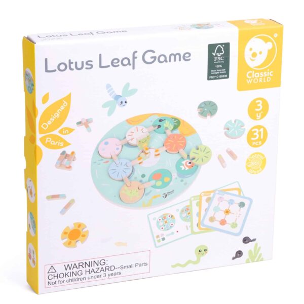 Drewniana Układanka Sensoryczna Liść Lotosu Classic World – Sorter Montessori 3+ - 013