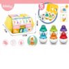 WOOPIE Układanka Sorter Montessori Dopasuj Kształty Zabawne Kurczaczki Jajka 6szt - 004