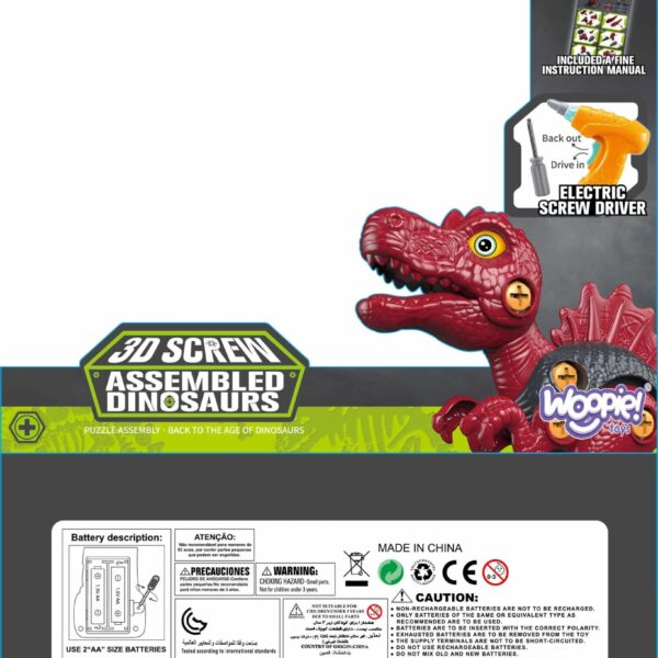 WOOPIE Dinozaur do Skręcania Zestaw Konstrukcyjny + Wiertarka 31 el. - 011