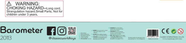 CLASSIC WORLD Tablica Edukacyjna Barometr Nauka dla Dzieci Stacja Pogodowa Wiatr Temperatura 9 el. - 008