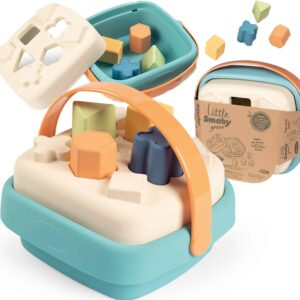 Ekologiczny sorter kształtów z bioplastiku w koszyczku – Smoby Little Green