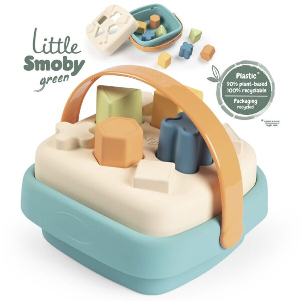 Ekologiczny sorter kształtów z bioplastiku w koszyczku - Smoby Little Green - 005