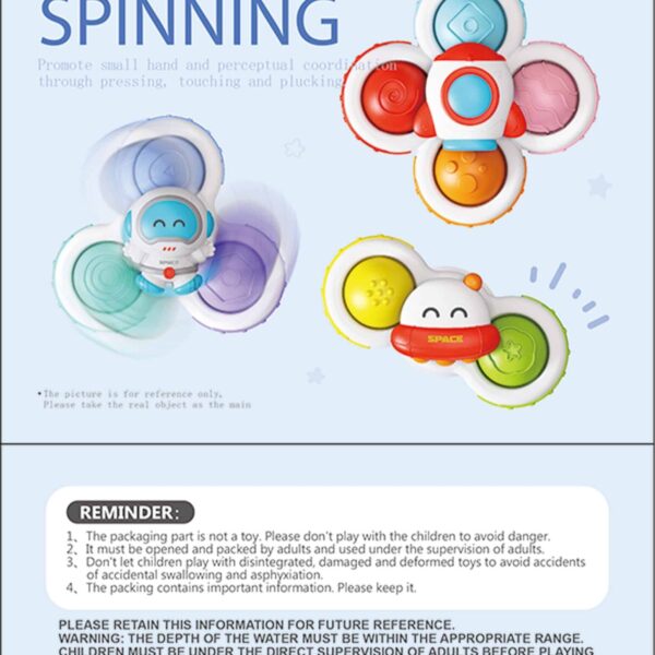 WOOPIE BABY Spinner Zabawka Sensoryczna Rakieta Kosmita Ufo 3 szt. - 010