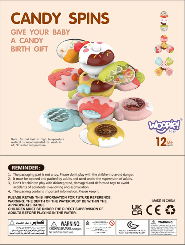 WOOPIE BABY Spinner Zabawka Sensoryczna Pszczoła Kurczak Królik Wymienne 3 szt. - 010