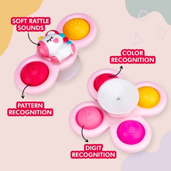 WOOPIE BABY Kosmiczny Spinner Pop-it  Zabawka Sensoryczna  Wymienne 3 szt Różowy. - 008