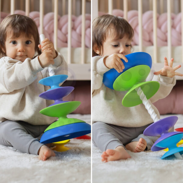 WOOPIE BABY Kolorowa Wieża Układanka Piramidka Edukacyjna 18m+ - 005