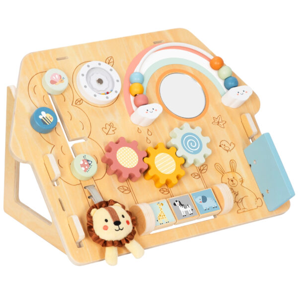 TOOKY TOY Duża Drewniana Tablica Manipulacyjna Domek - Centrum Aktywności - 005