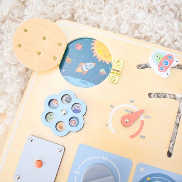 TOOKY TOY Drewniana Tablica Edukacyjna Montessori Astronauta Statek Kosmiczny - 004