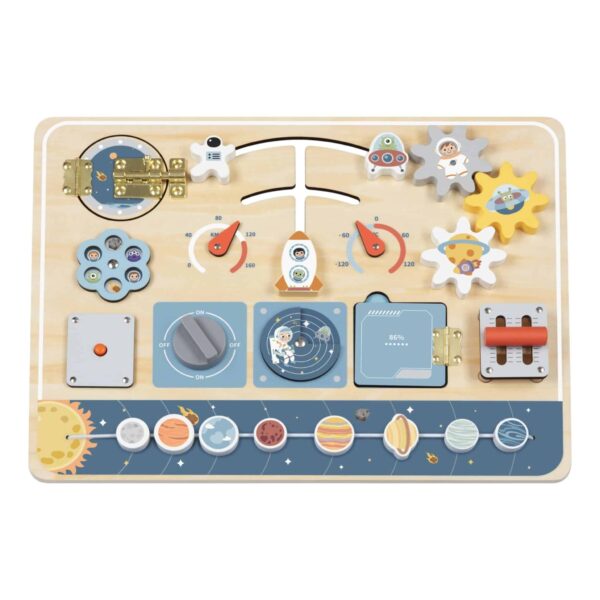 TOOKY TOY Drewniana Tablica Edukacyjna Montessori Astronauta Statek Kosmiczny - 005