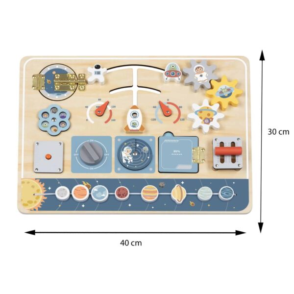 TOOKY TOY Drewniana Tablica Edukacyjna Montessori Astronauta Statek Kosmiczny - 006