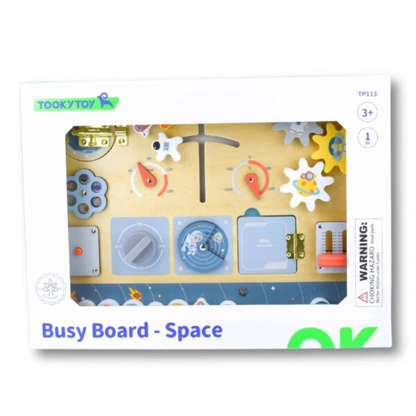 TOOKY TOY Drewniana Tablica Edukacyjna Montessori Astronauta Statek Kosmiczny - 007