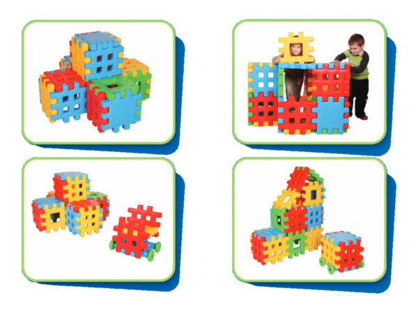 WOOPIE Klocki Edukacyjne Wafle Ogrodzenie Domek - 002