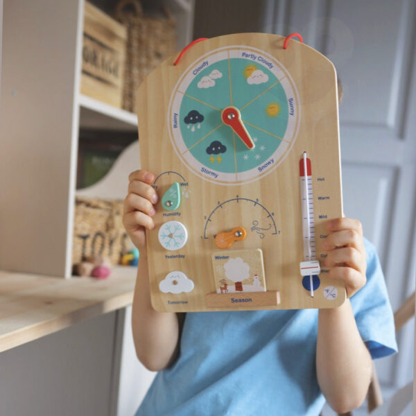 Tooky Toy Edukacyjne Pudełko Montessori Układanka Liczydło Tablica Pogody 6w1 od 3 Lat - 002