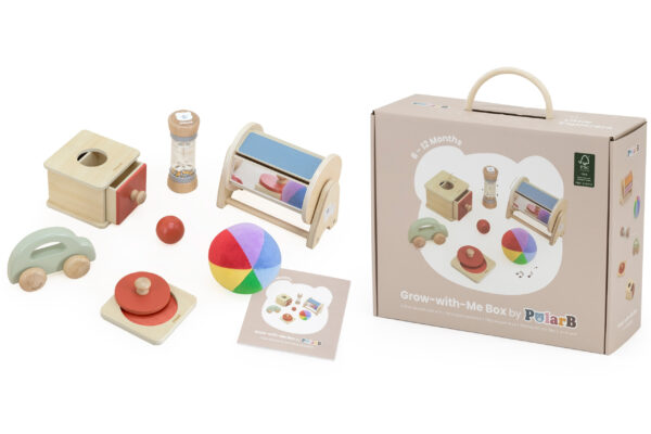 VIGA Zestaw Zabawek Edukacyjnych Pudełko Box od 6 miesiąca do 12 miesiąca - 001