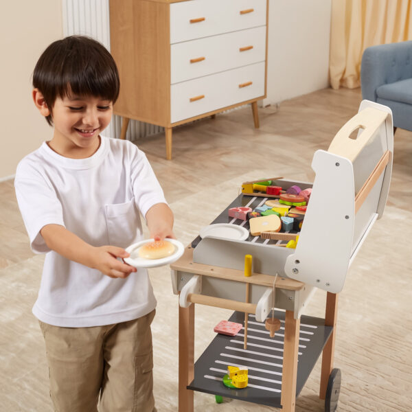 VIGA Duży Drewniany Grill dla Dzieci + 47  Akcesoriów - 003