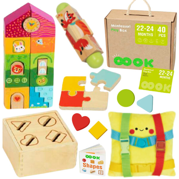 TOOKY TOY Box Pudełko XXL Montessori Edukacyjne 7w1 Sensoryczne 22-24 Mies - 001