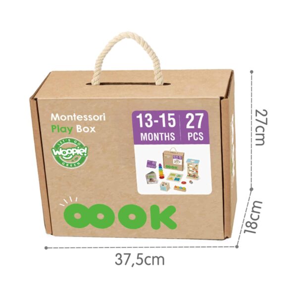 WOOPIE GREEN Pudełko Box 6w1 13-15m Montessori Edukacyjne Sensoryczne FSC - 007