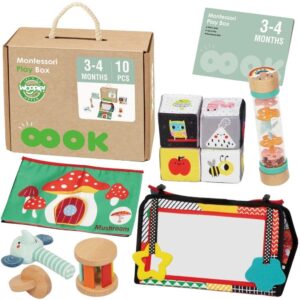 Drewniane pudełko edukacyjne 6w1 Montessori FSC – Woopie Green XXL