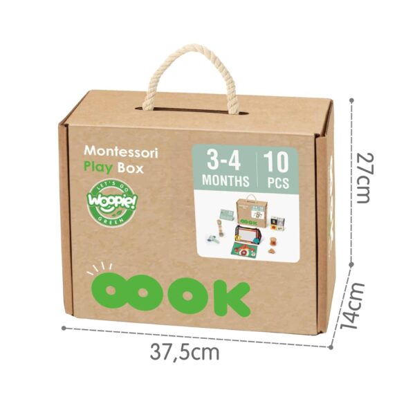 Drewniane pudełko edukacyjne 6w1 Montessori FSC - Woopie Green XXL - 010