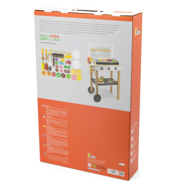 VIGA Duży Drewniany Grill dla Dzieci + 47  Akcesoriów - 011