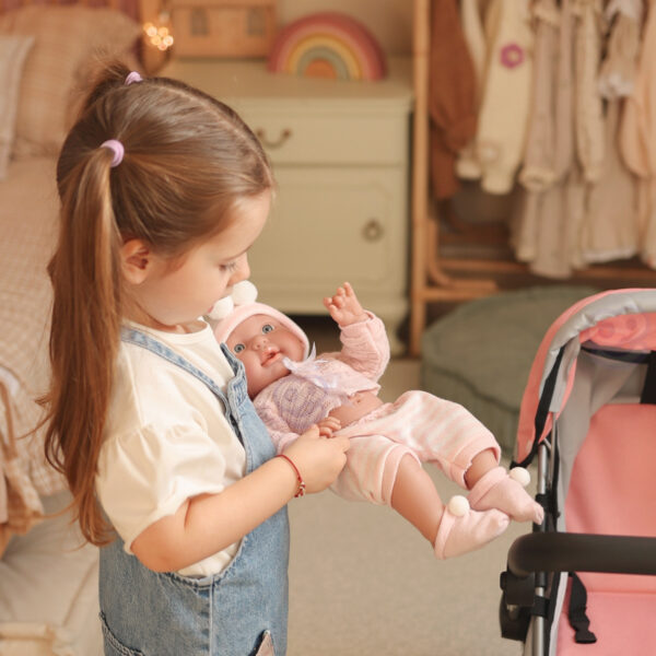 Lalka bobas jak żywa Lily 41 cm w różowym ubranku - Woopie Royal - 004