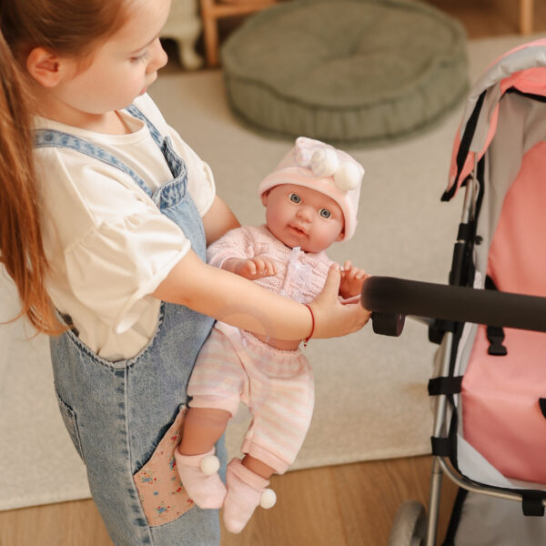 Lalka bobas jak żywa Lily 41 cm w różowym ubranku - Woopie Royal - 005