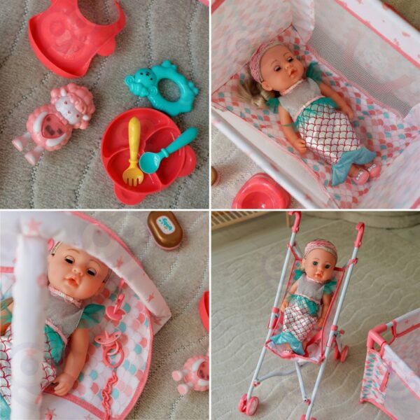 WOOPIE ROYAL Lalka Bobas 36 cm Syrenka Interaktywna Zestaw XXL Opiekunka 18w1 - 006