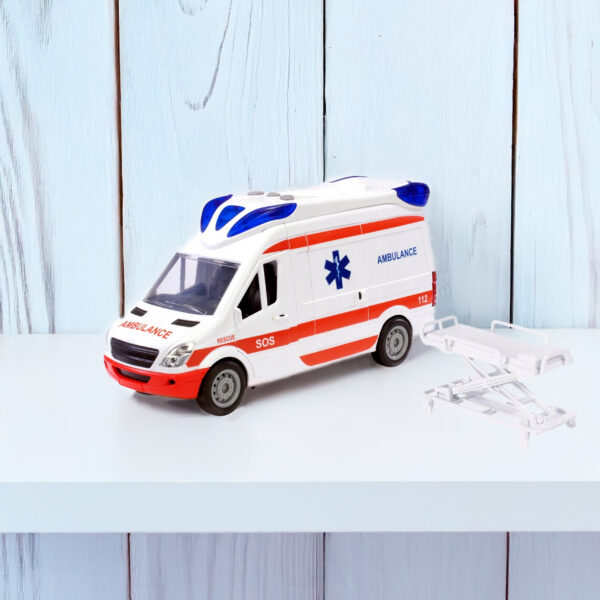 WOOPIE Pogotowie Karetka Ambulans Nosze w Zestawie + Sygnały Dźwiękowe I Świetlne - 002