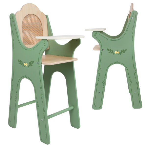 CLASSIC WORLD Drewniane Krzesełko Vintage do Karmienia dla Lalek - 003