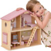 VIGA PolarB Duży Drewniany Domek dla Lalek 17 el. - 001